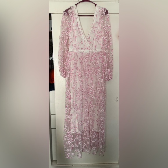 SOLD-Womens Just Me Maxi Floral Dress - Picture 4 of 6